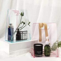 Caixa de flor portátil acrílica, embrulho de presente sacos com alças, sacolas reutilizáveis, solteira, dama de honra, casamento, aniversário - Image 3