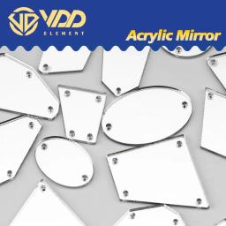VDD-Espelho acrílico branco costura Strass, costurar, artesanato DIY, parte traseira plana, pedras para decorações de vestuário, tamanho da mistura, 60 pcs, 200pcs - Image 6