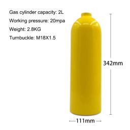 Tanque De Oxigênio De Mergulho De Alta Pressão, Cilindro De Liga De Alumínio, 1L, 2L, Tanque De Oxigênio De Mergulho, 20Mpa - Image 2