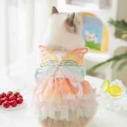 Vestidos xadrez listrados com arco para gatos, Pet Clothes, Puppy Princess Dress, Kitten Dog Sphynx Clothing - Image 2