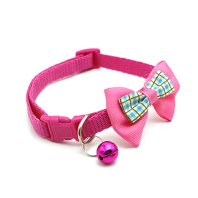 Gravata Xadrez Ajustável para Cachorros e Gatos com Coleira de Nylon e Sino Decorativo