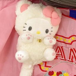 Sanriohello Kitty Plushie Plush Doll, Pingente de mochila de desenho animado recheado, ornamento pequeno, Girl Gift, Spotify Premium, 10cm - Image 5