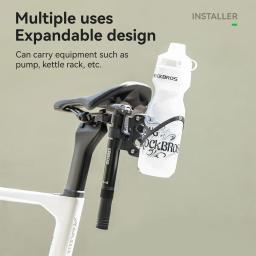 Rockbros imitação de fibra carbono bicicleta garrafa água titular adaptador sela dupla copo extensão suporte assento equipamentos ciclismo - Image 6