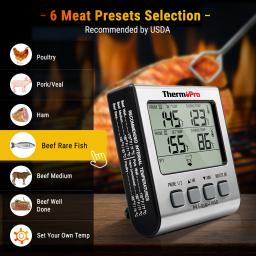 ThermoPro-Termômetro Digital LCD com Sonda Dupla, Termômetro de Cozinha, Sonda Dupla, Churrasco, Forno, Carne, Grill, TP17, Retroiluminação Digital - Image 2