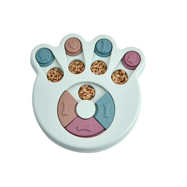 Brinquedo Interativo Anti-Asfixia para Cães e Gatos: Turntable de Puzzle de Comida Lenta
