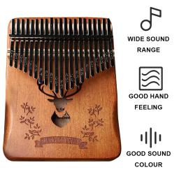 Full Wood Kalimba com furo de som para iniciantes, 21 chaves, instrumento musical, inclui instrução bolsa de transporte, Tune Hammer - Image 4