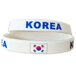 1 peça pulseira de silicone esportiva de futebol da coreia do sul fãs de futebol bandeira nacional jack pulseiras e pulseiras de borracha presentes sh237 - Image 3