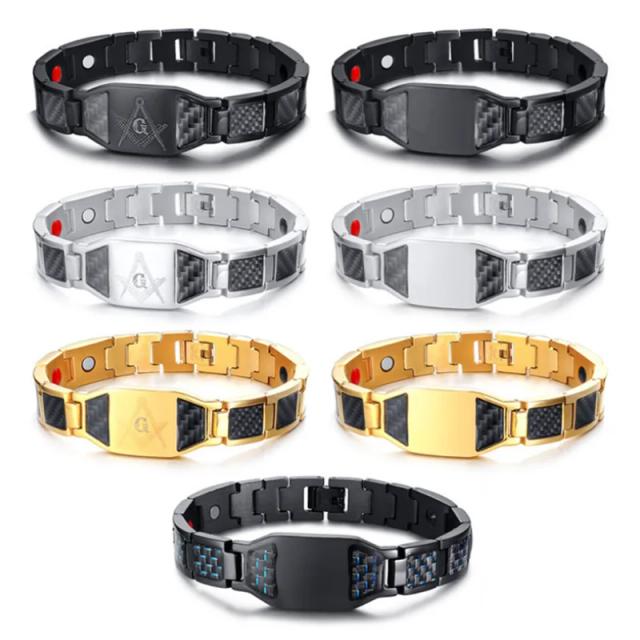 Pulseira Masculina Terapia Magnética 4 em 1 para Alívio da Dor e Proteção Contra Radiação