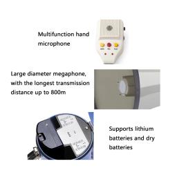 50w handheld microfone bullhorn bluetooth gravação de grande calibre megafone com sirene ao ar livre poderoso altifalante usb - Image 5