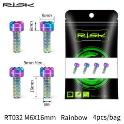 Risco 4 peças m6x16/18/20mm parafusos fixos de freio a disco de bicicleta com arruela de titânio braçadeira de pinça de freio de mountain bike - Image 6