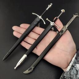 Arma Medieval do Senhor dos Anéis F, Aragorn Brilhante, Narthil Metal Katana, Espada Samurai, Enfeites Chaveiros, Presentes Toy, 22cm - Image 3