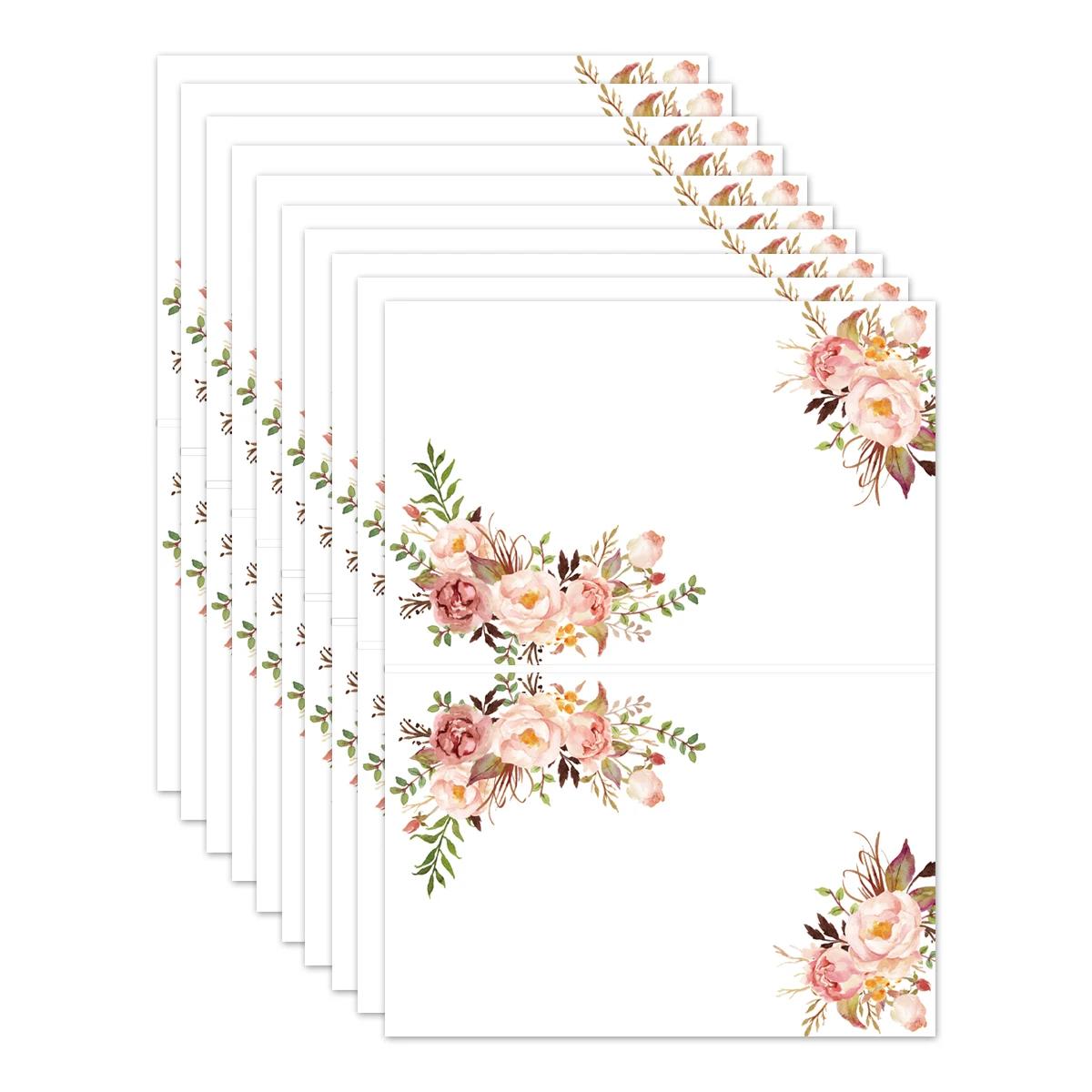 Cartões de Lugar Floral para Casamento, Cartões de configuração para mesa imprimíveis, Festa do chuveiro nupcial, 10pcs por pacote - Image 1