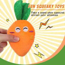 Squeaky Cenoura Plush Dog Toys, Soft Stuffed Chew Toys, Pet Shop interativo, cães pequenos e médios, cuidados dentários - Image 3