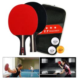 Raquete De Tênis De Mesa com Saco, 2 Raquetes e 3 Bolas, Pás, Ping Pong Paddle Profissional, Jogo De Treinamento Para Iniciantes - Image 4