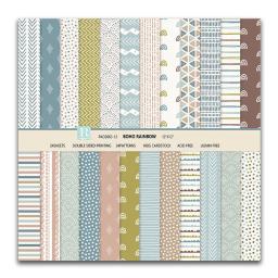 BOHO Estilo Double Sided Impressão Cardstock, Scrapbooking Junk Journal, Pacote De Papel Modelado, 12x12 - Image 1