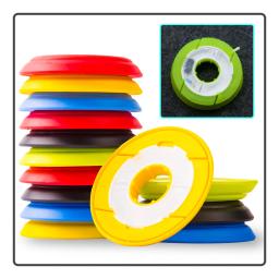 5 pçs/lote cor de armazenamento de silicone carretel principal linha de pesca em massa anel de armazenamento acessórios de pesca gadget - Image 1