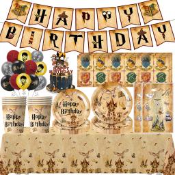 Kit De Mesa De Papel Para A Decoração De Festa De Aniversário, Favores Dos Miúdos, Topper Do Bolo, Festa Surpresa, Toalha De Mesa, Sacos De Presente, Embalagem De Balões, 89PCs - Image 1