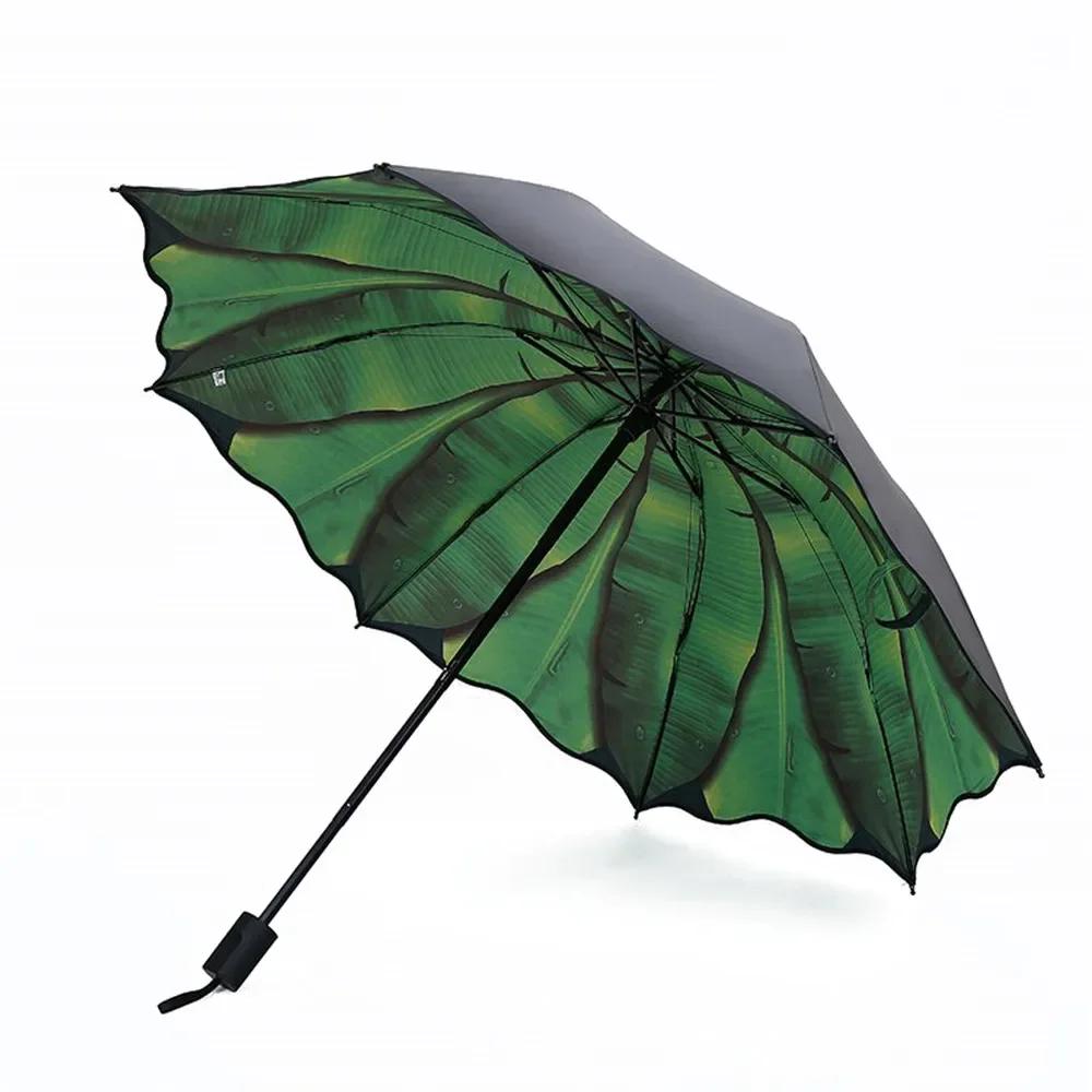 Guarda-sol de borracha preta dupla, guarda-sol de uso duplo, protetor solar forte, guarda-chuva de banana feminino UV, ensolarado e chuva - Image 1