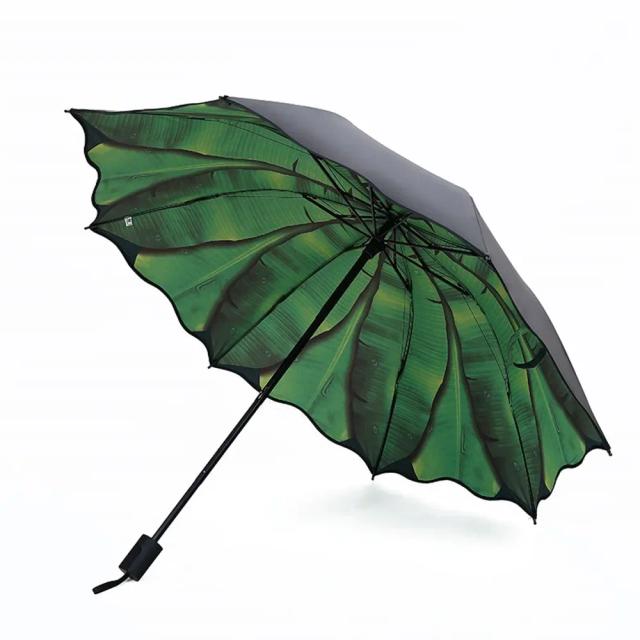 Guarda-Sol Duplo de Borracha Preta com Proteção UV Feminino para Sol e Chuva