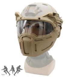 Paintball airsoft meia máscara facial proteção capacete ferroviário e viseira flip up óculos para capacete tático rápido - Image 6