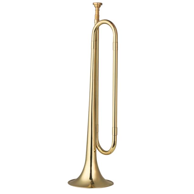 Trompete C Bugle Call em Latão Banhado a Ouro - Ideal para Iniciantes em Banda Escolar ou Militar