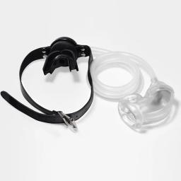 Piss mictório fluxo em boca plug mordaça cateteres galo gaiola sistema de irrigação castidade galo gaiola dispositivo brinquedos sexuais - Image 2