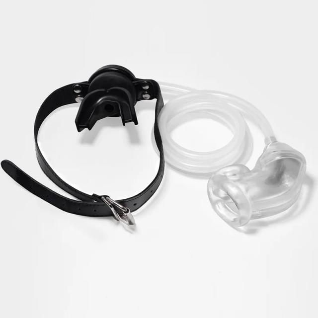 Piss mictório fluxo em boca plug mordaça cateteres galo gaiola sistema de irrigação castidade galo gaiola dispositivo brinquedos sexuais