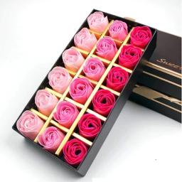 Caixa de presente romântica flores rosas, presentes luxuosos da flor do sabão, festa de aniversário, namorados, casamento, criativo, 18pcs - Image 2
