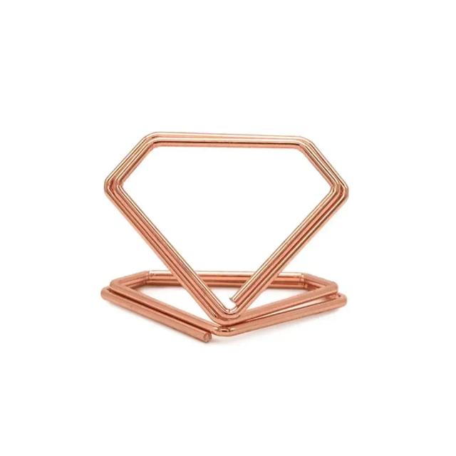 Clips para Fotos e Cartões em Forma de Diamante - 10 Peças para Casamento e Eventos