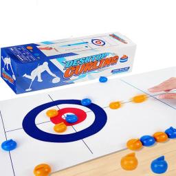 Jogos de tabuleiro divertidos para família para crianças e adultos: jogo de curling de mesa com 8 rolos e discos de shuffleboard! - Image 1