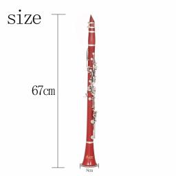 SLADE-Clarinete Profissional com Acessórios Bolsa, Clarinete Bb, 17 Chaves, 6 Anéis Clarinete Vermelho, Instrumentos de Sopros - Image 6
