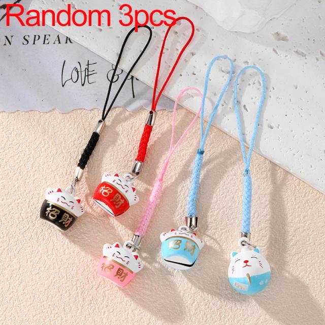 Keychain Lucky Cat Maneki-Neko para Mulheres - Atraente Bolsa, AirPods e Celular - Conjunto de 1 ou 3 Peças