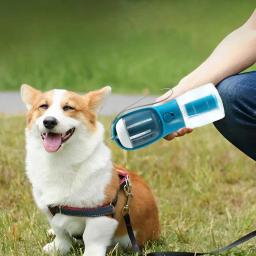 Garrafa de água cão portátil, bebedor de animais andando ao ar livre, tigela de cães e gatos, pet fornecimentos 3 em 1 - Image 4