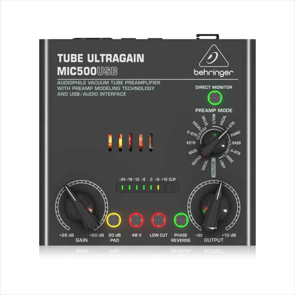 Behringer mic500usb tubo de vácuo audiophile pré-amplificador para guitarras elétricas e acústicas, teclados, guitarras graves, tambores, vocais - Image 1