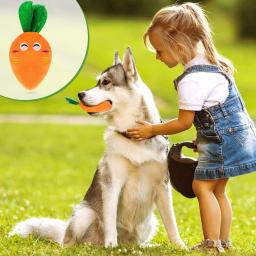 Squeaky Cenoura Plush Dog Toys, Soft Stuffed Chew Toys, Pet Shop interativo, cães pequenos e médios, cuidados dentários - Image 5