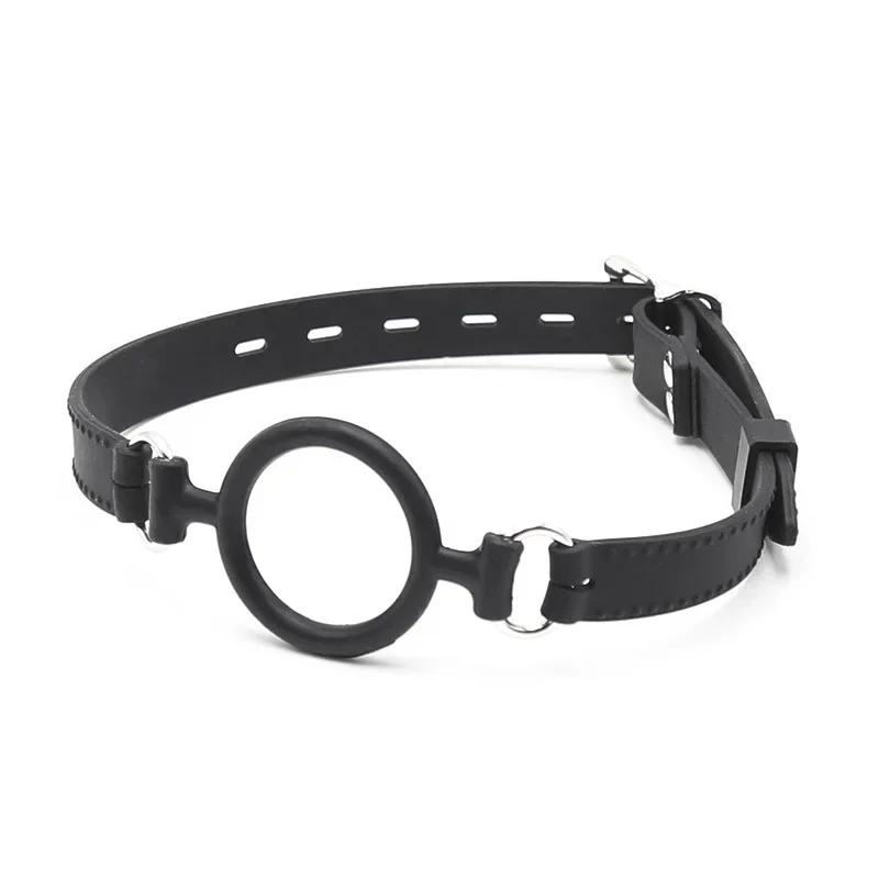 Cinta de mordaça de anel o de silicone completo, mordaça de mordida de boca aberta, brinquedos bdsm de fixação oral fetiche, focinho de bondage de escravo sexual sm ferramentas de flertar de casal - Image 1