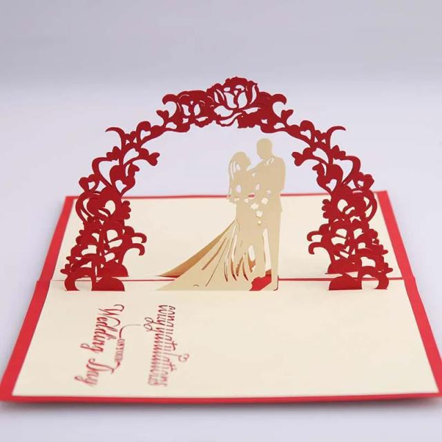 Cartão 3D Pop Up de Casamento com Envelope - Presente Ideal para Dia dos Namorados e Aniversário