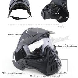 Atyudro máscara facial completa, proteção de segurança para paintball, equipamento tático de tiro airsoft, caça, acessórios esportivos - Image 3