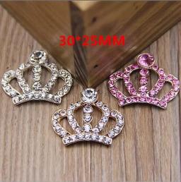 10 Pçs/lote 30*25MM Strass Tiara Coroa Enfeite Ornamento Para Acessórios DIY Suprimentos Artesanato - Image 1