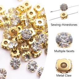 Cristais Brilhantes Pedras para Bordados, Contas De Vidro, Gemas De Tecido, Costurar Na Garra, Artesanato De Vestuário, 3mm-10mm, 100Pcs - Image 3