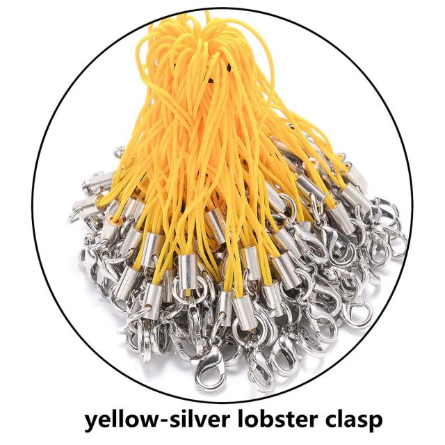 Cabo de Nylon Multicolorido com Fecho de Lagosta para Chaveiro e DIY em Artesanato de Jóias