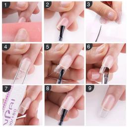 As sedas não tecidas da fibra de vidro da extensão do prego dos pces 10/20/50 envolvem as pontas acrílicas do manicure francês uv do gel que constrói ferramentas dos pregos do papel da fibra - Image 2
