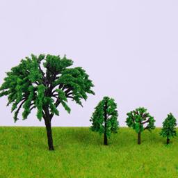 Modelo de árvores em miniatura para bricolage, trem ferroviário, wargame, cenário, escala paisagem, acessórios, arquitetura, modelos mesa areia, 50pcs - Image 3