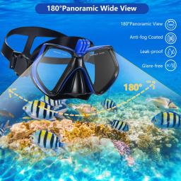 Máscara de mergulho Óculos de natação para GoPro, câmera esportiva subaquática, vidro temperado, mergulho profissional, tubo de snorkel seco, adultos e jovens - Image 3