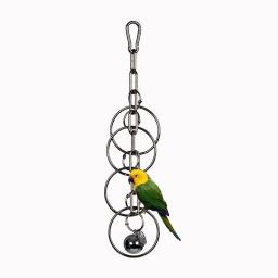304 Stainless Steel Parrot Toy Display Rack, Escalada Suspensa, Diamante Grande, de tamanho médio, máquina cinza, Puzzle Bird Cage, Gaiola Suspensa - Image 4