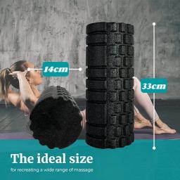 Rolo de espuma de cor sólida com sulcos ponto de massagem rolo de yoga pilates rolo de massagem fitness ginásio exercício relaxante muscular 33cm - Image 2