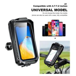 À prova dwaterproof água motocicleta titular do telefone móvel caso suporte universal da bicicleta gps 360 ajustável motocicleta celular titular saco - Image 6