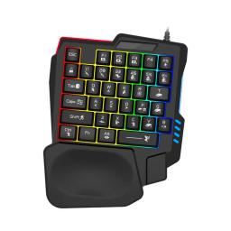 Teclado para jogos com fio USB de mão única, Retroiluminação RGB, Mini teclado para gamer, Computador portátil, Desktop, PC, Ergonômico, 35Key - Image 6