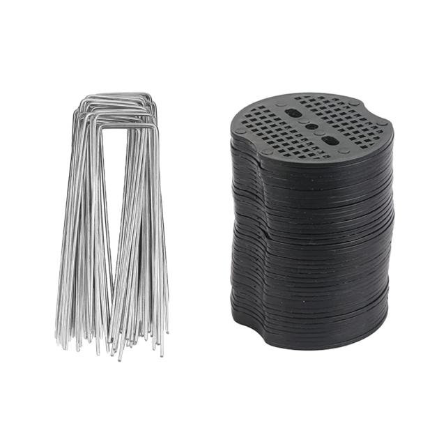 Lona com 40 Arruelas para Estacas de Jardim - Capa de Tecido Ideal para Folhas de Chão (Pacote com 40 Peças)