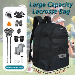 Mochila Grande Equipamento Lacrosse, 2 Varas Titular, Compartimento separado de chuteiras, Saco De Hóquei Em Campo - Image 2